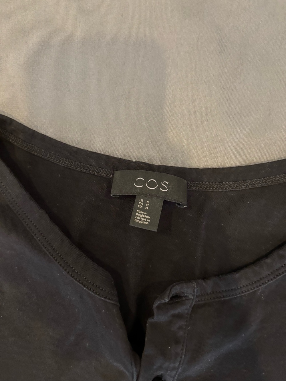 COS Black Long-Sleeve Henley Shirt - Picture 3 of 4